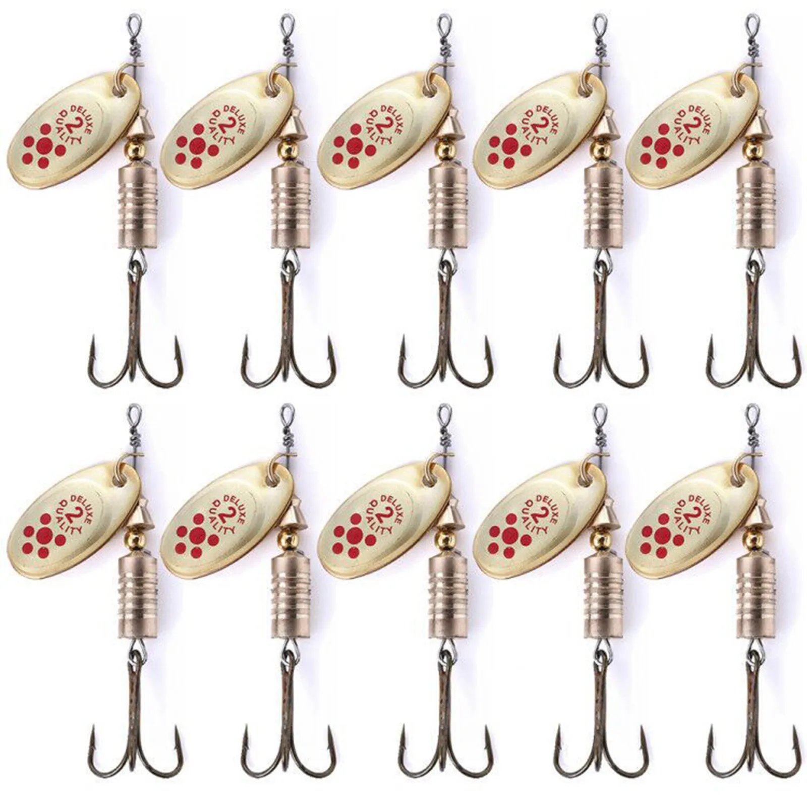 

10PC Hook Hard Metal Spoon Durable High Carbon Steel Trolling Blade Sequins Spinner Bait Wobbler Fishing Lure Tackles Sets