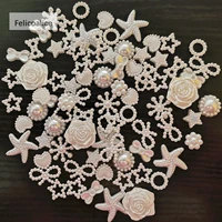 1000pcs white abs resin flatback round flower bowknot pearls for diy phone art non hotfix rhinestones pearl shoes beads