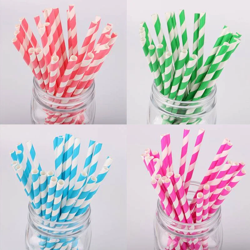 25 шт. бумажные соломинки для напитков золотые полосатые с фламинго питья Детские