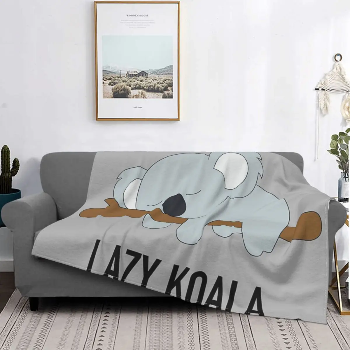 

Manta Lazy Koala en rama, para cama colcha, cubierta a cuadros, sofa, manta double, ropa de cama y fundas