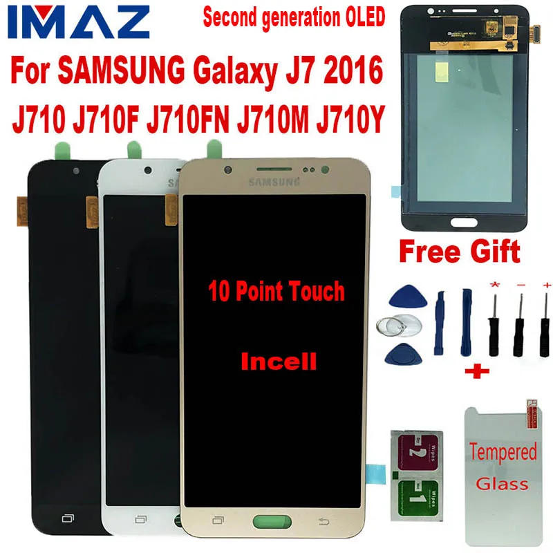IMAZ 2-й OLED для Samsung Galaxy J7 2016 LCD J710 SM J710F J710FN J710M J710H J710A DS ЖК-дисплей экран дигитайзер в