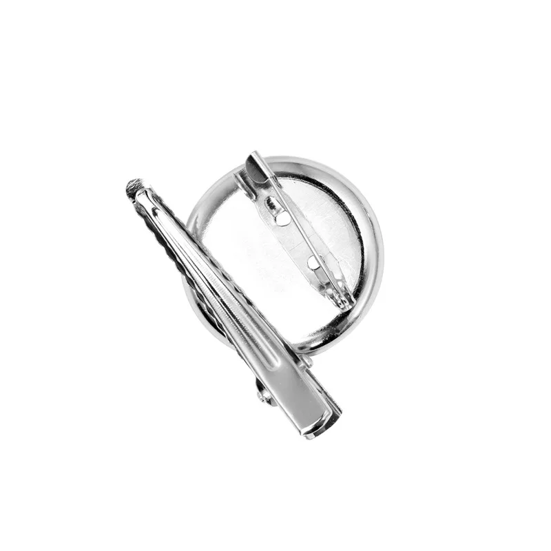 Круглая филигранная брошь с родиевым покрытием основа для кабошона безопасной