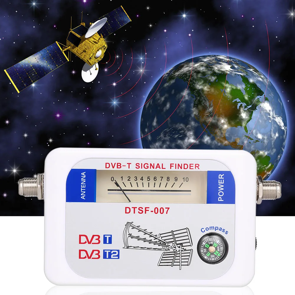 SF-007W Спутниковый Сигнал Искатель портативный DVB-T DVB-T2 поиск цифрового сигнала ТВ приемник с компасом указателем