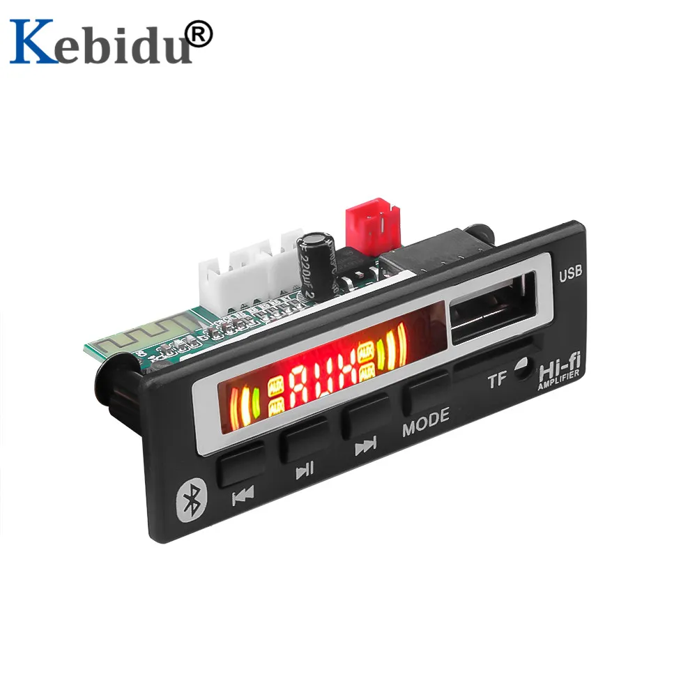 Kebidu Беспроводной Bluetooth 5V 12V MP3 WMA WAV декодер доска звуковой модуль музыка Динамик USB