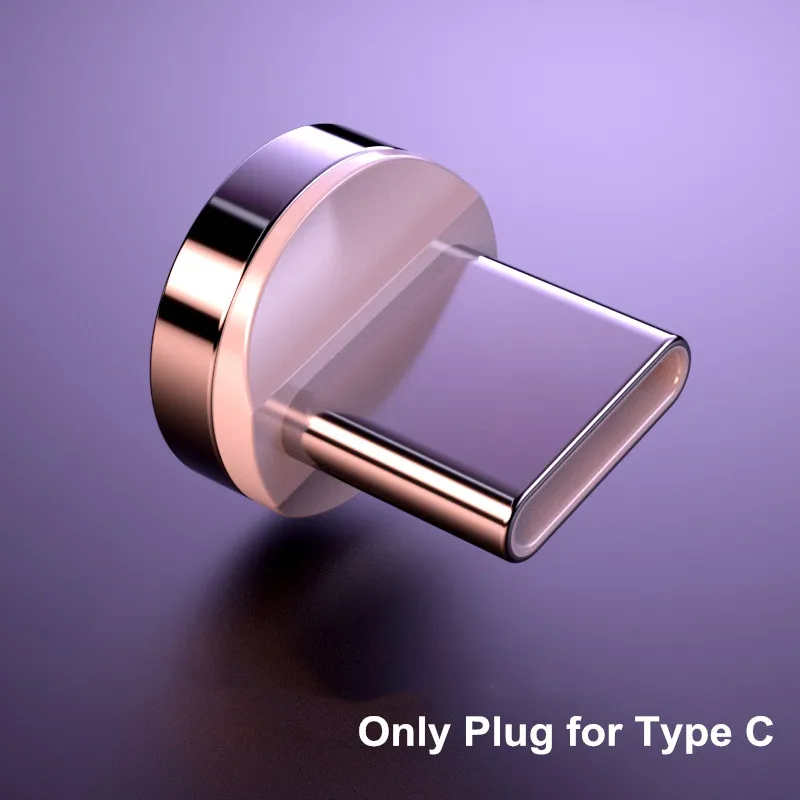 Only Plug for Type C Магнитный кабель Micro USB для быстрой зарядки Vanniso 2m 3A для iPhone X 7 samsung A50 Xiaomi mi9, магнитный кабель usb type-c для передачи данных - Цвет: Only Plug for Type C