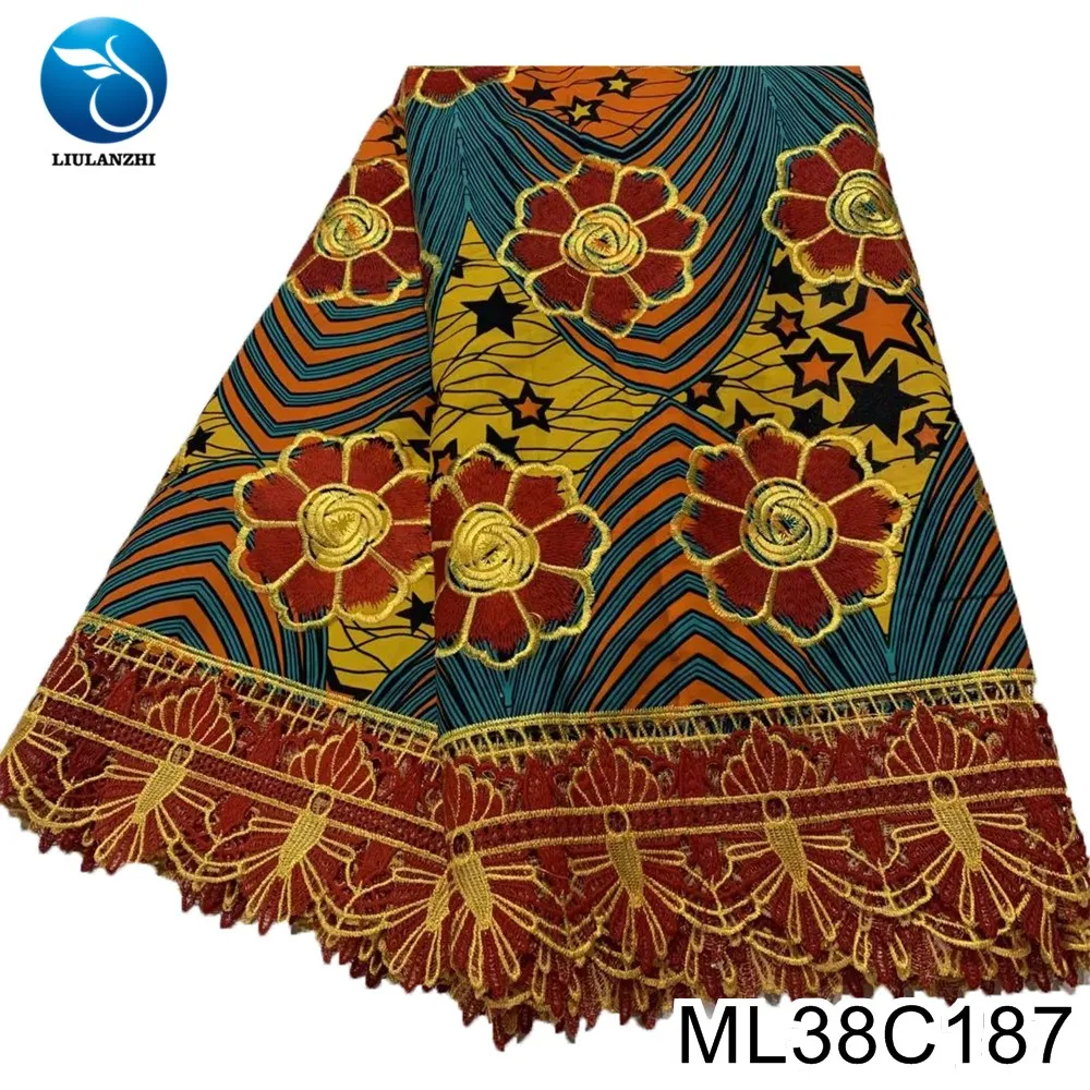 

BEAUTIFICAL cotton wax prints lace fabric guipure dress fabric african lace wax fabric 6 yards cotton tissu ML38C187-195
