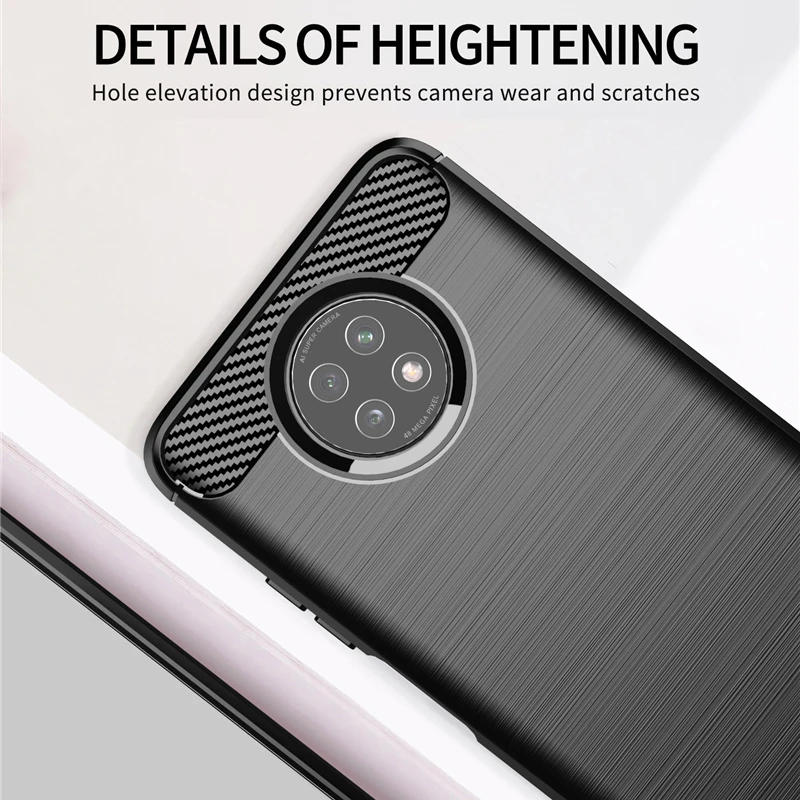 

For Xiaomi Redmi Note 9T Case Shockproof Bumper Carbon Fiber Soft Silicone Phone Back Cover Case on Redmi Note 9 T Pro 9S 9A 9C