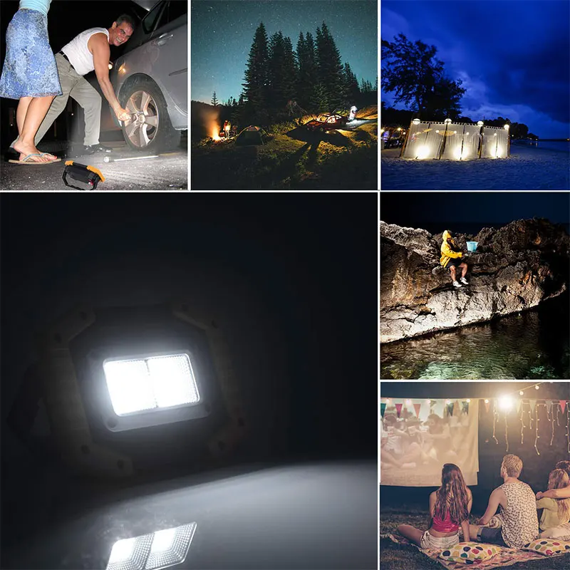

COB Work Lamp LED Portable Super Bright 3 Mode Spotlight Waterproof Emergency Rechargeable Floodlight For Camping Work Lights