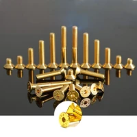 20pcs m2 m2 5 m3 m4 m5 titanium plated countersunk flat head hexagon socket screws gold plating hex bolts length 4 35mm