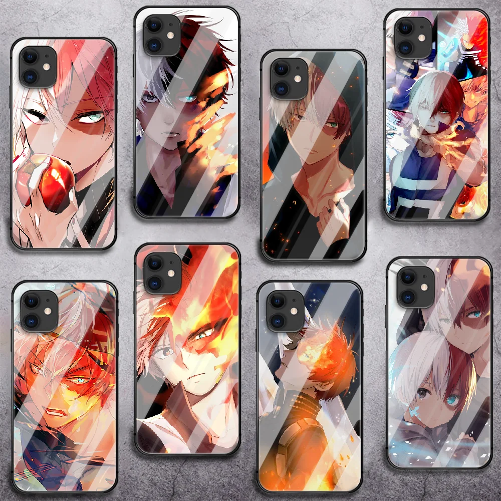 

Shoto Todoroki My Hero Academic Tempered Glass Phone Case For IPhone 5 6 7 8 11 12 13 S SE X Xs Xr Plus Pro Max IPhone13 Mini