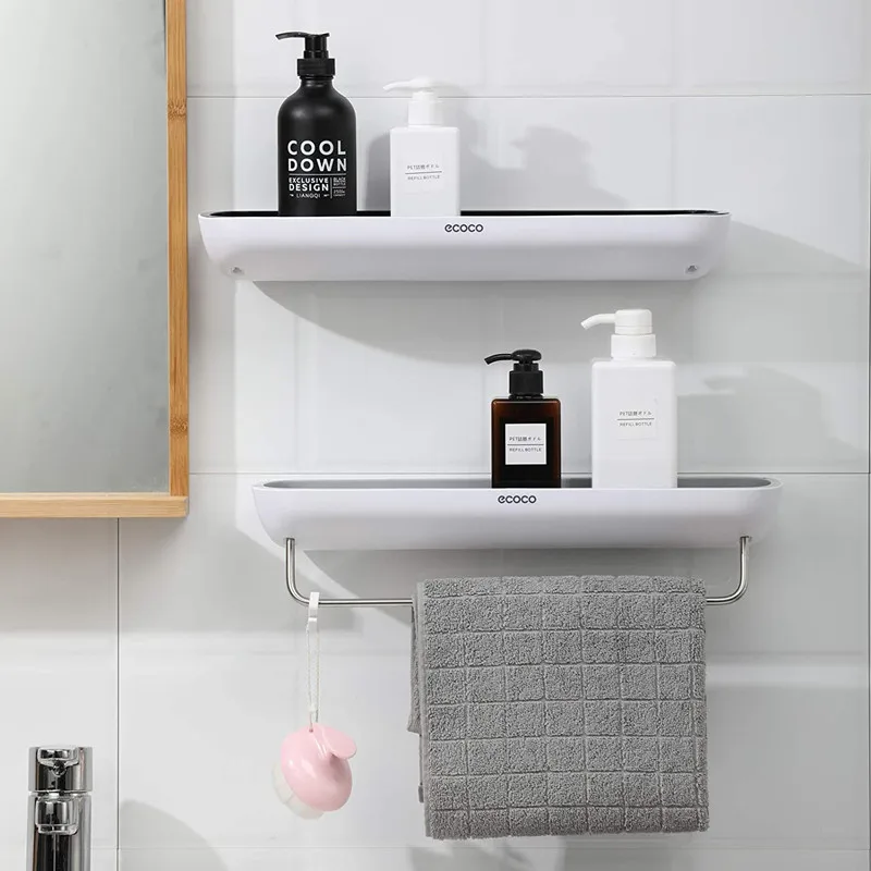 

Adhesive Bathroom Shelf Organizer No Drilling Wall Mounted Bathroom Shelf Aluminum Bathroom Accessories