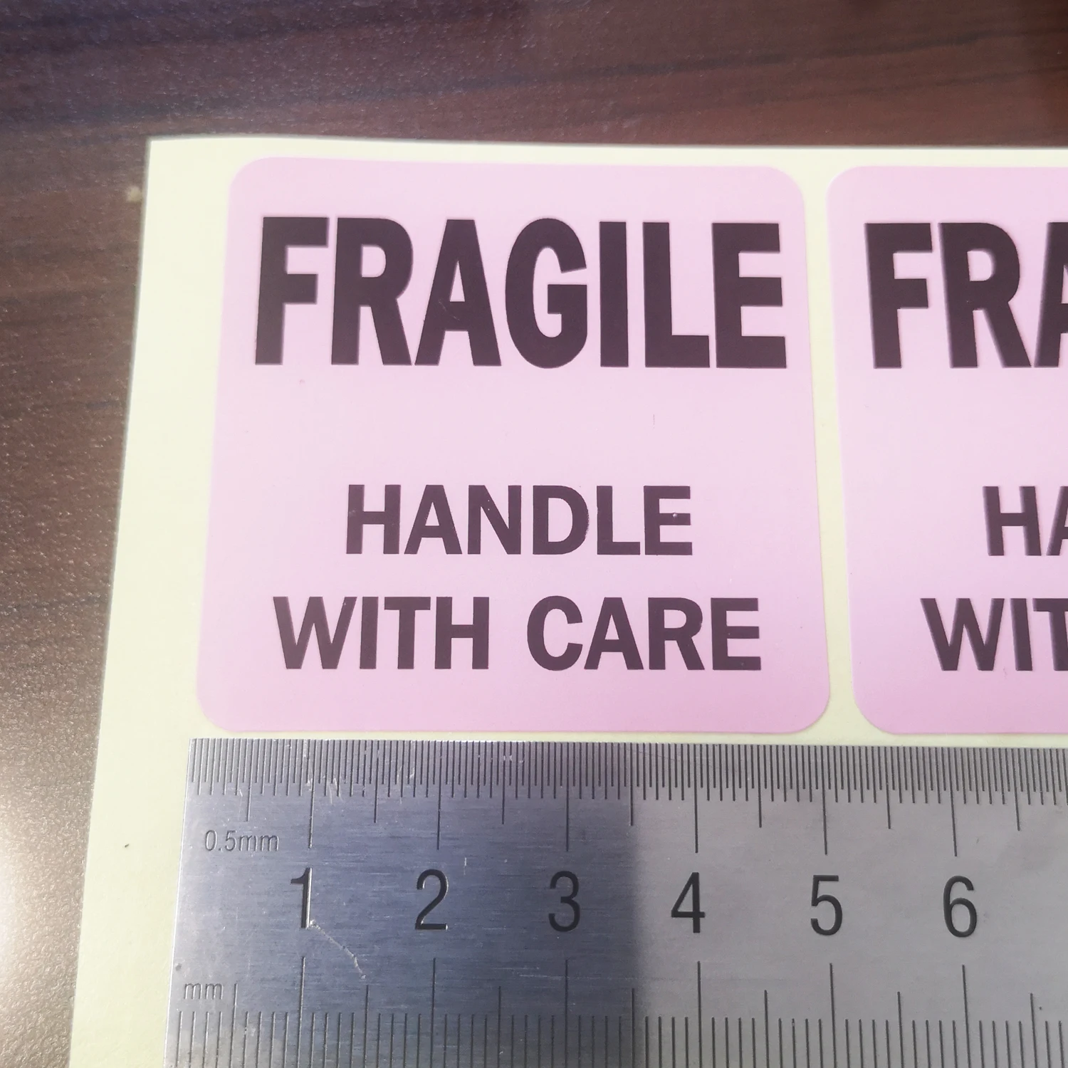 3000pcs 51x51mm FRAGILE handle with care Shipping Label Sticker, pink+black color SS13