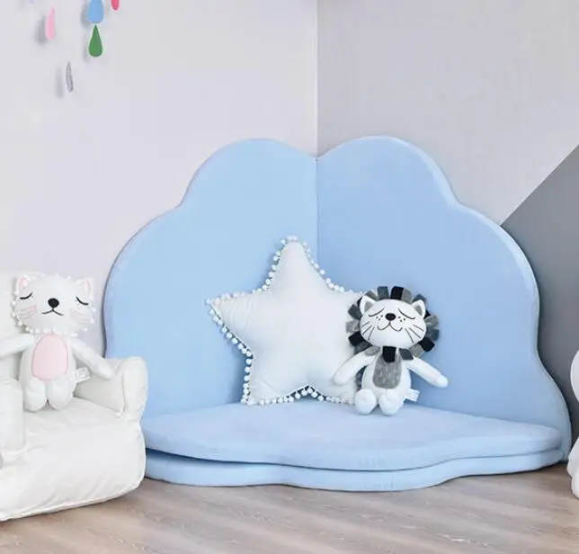 Синий Детский игровой коврик детский коврик пазл Ins складной 4 лепестка детские коврики ковер игрушки для детской комнаты Декор Детский ползающий игровой коврик для спортзала - Цвет: Синий