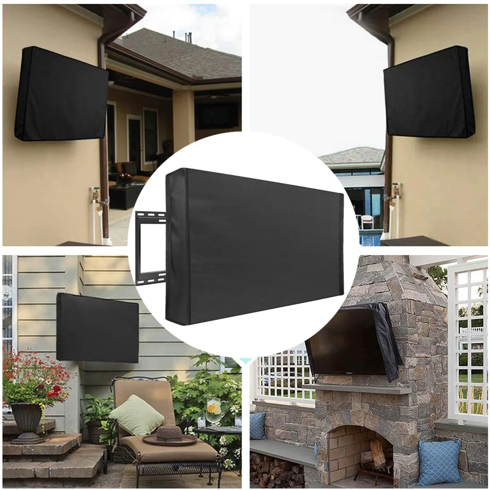 

Outdoor TV cover Screen Dustproof Waterproof Cover Set Cover High Quality Oxford Black Television Case TV 22'' To 70'' Inch