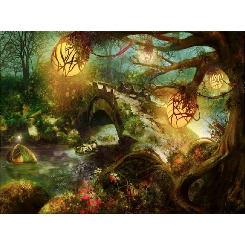 Алмазная 5D картина стразы полноразмерная круглая мозаичная с мотивом дерева