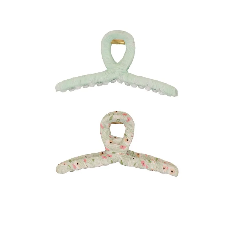 

2021 2Pcs French Retro Acrylic Acetate Trendy Geometric Hollowed Hair Claw for Women Hairpin Hair Headdress Accessories