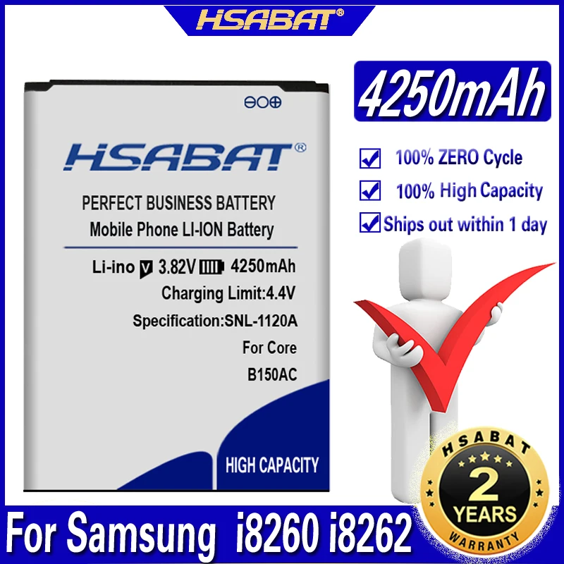 Аккумулятор HSABAT B150AC B150AE 4250 мАч для Samsung Galaxy Core i8260 i8262 g3502u Trend3 g3502 g3508 g3509 SM G350E