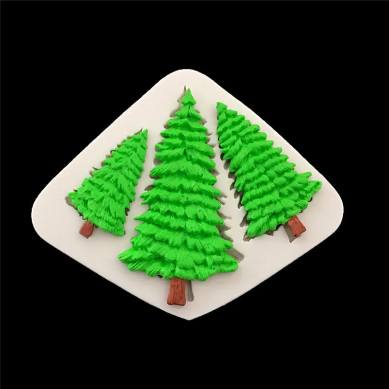 

hristmas Tree DIY Cake Border Silicone Mold Fondant Cake Decorating Tools Candy Cupcake Chocolate Gum Paste Baking Moulds