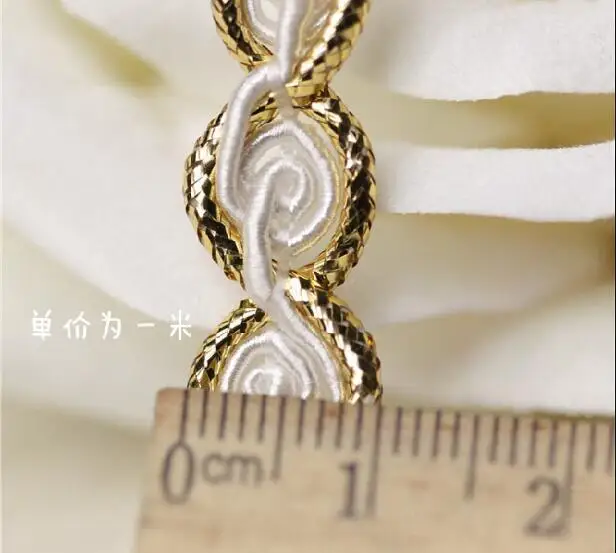 Золотая кружевная ткань аппликация лента для одежды 1 см отделка гипюр воротник