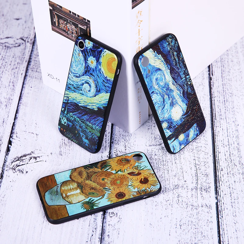sunflower phone case For iPhone 11 X XS XR Max 6 6S 7 8Plus sun Painted Cover PhoneCase |