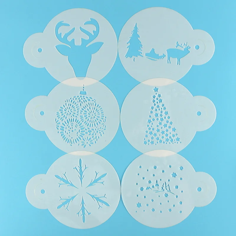 

6pc Christmas Tree Stencil DIY Walls Layering Painting Template Decor Scrapbooking Embossing Supplies Reusable