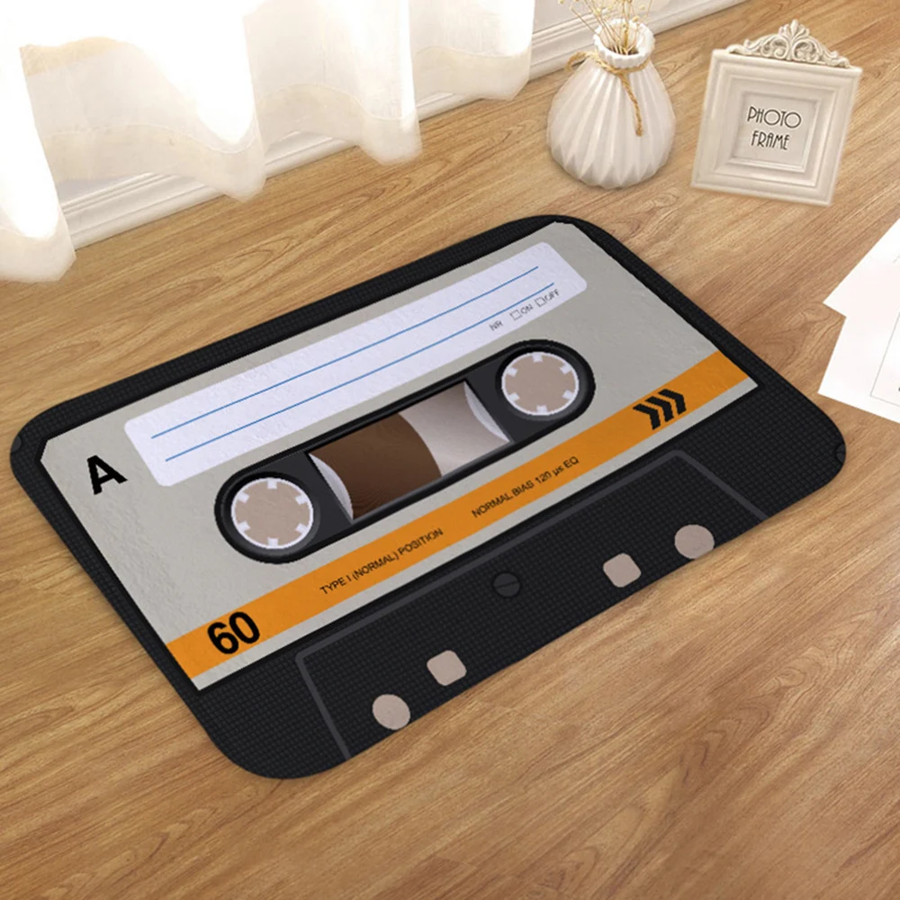 Коврик для двери фланелевый плюшевый винтажный Кассетный скотч домашний коврик