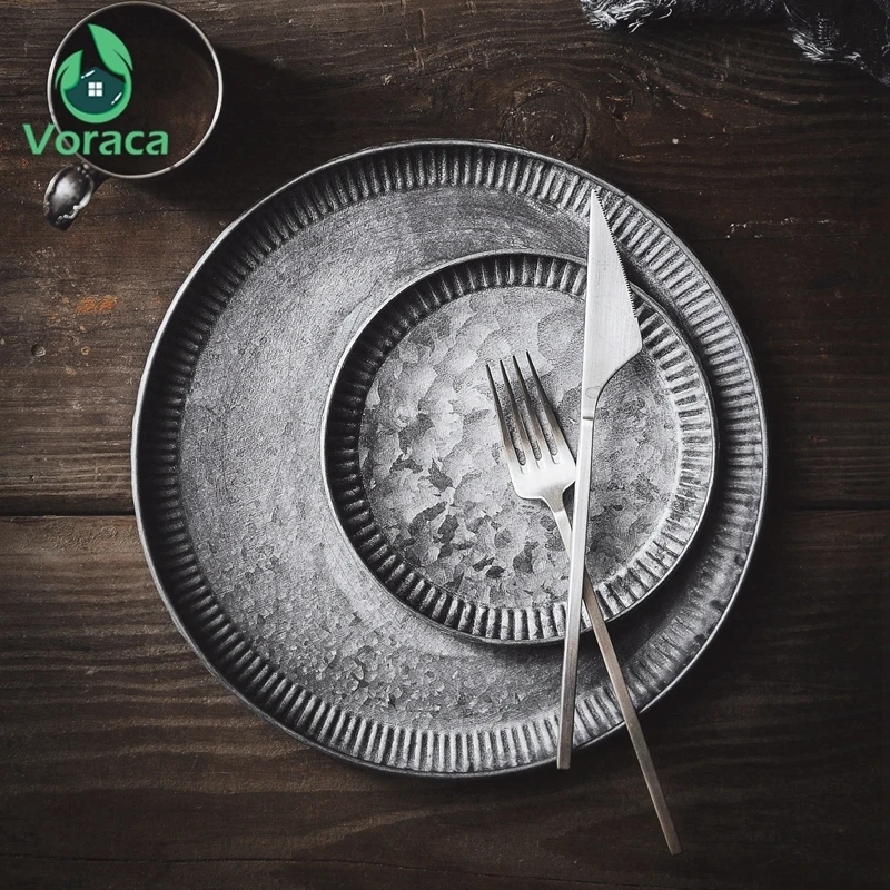 Ретро железное ремесло кружевная железная тарелка ручная работа Круглый