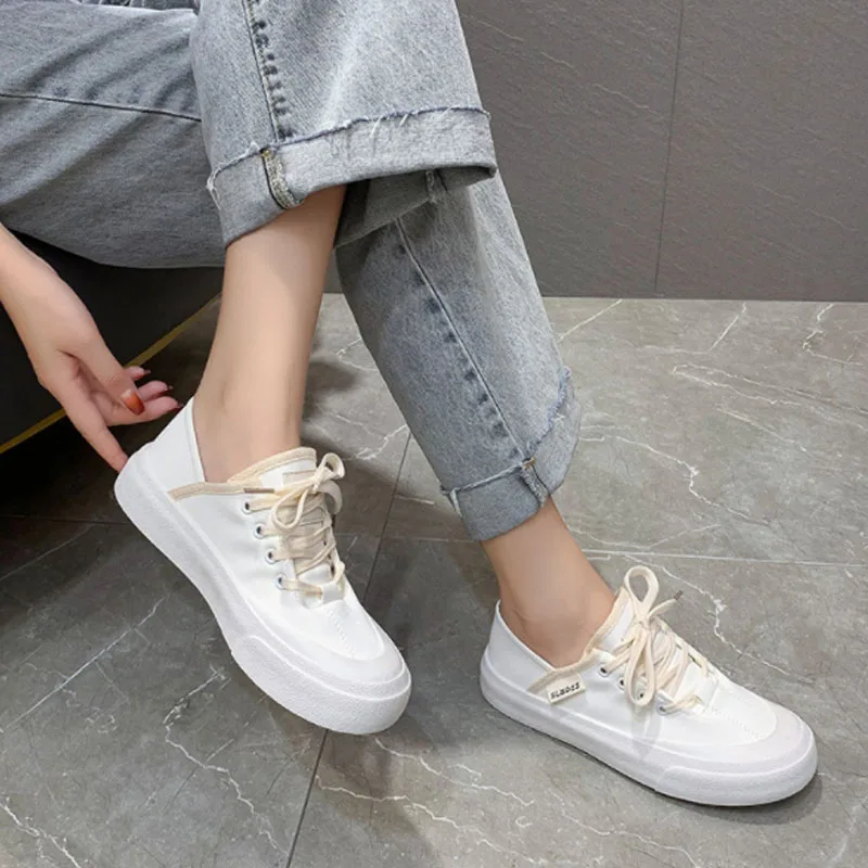 

Кеды женские легкие холщовые, мягкая Вулканизированная подошва, на шнуровке, плоская подошва, Повседневная летняя обувь