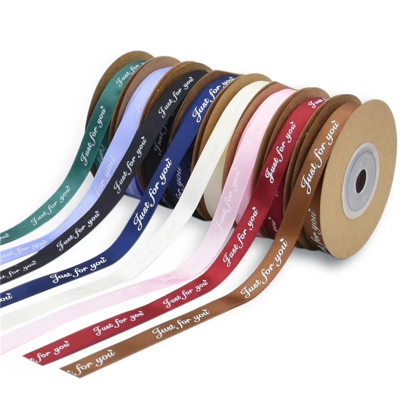 

5M/25mm Satin Ribbons"Just For You"DIY Silk Satin Ribbons for Crafts Bow Supplies Wedding Accessories Gifts Wrapping Decorations
