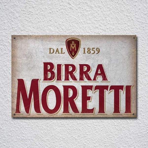 

Birra Moretti Italian Beer Vintage Tin Sign Metal Sign Metal Poster Metal Decor Metal Painting Wall Sticker Wall Sign Wall Decor