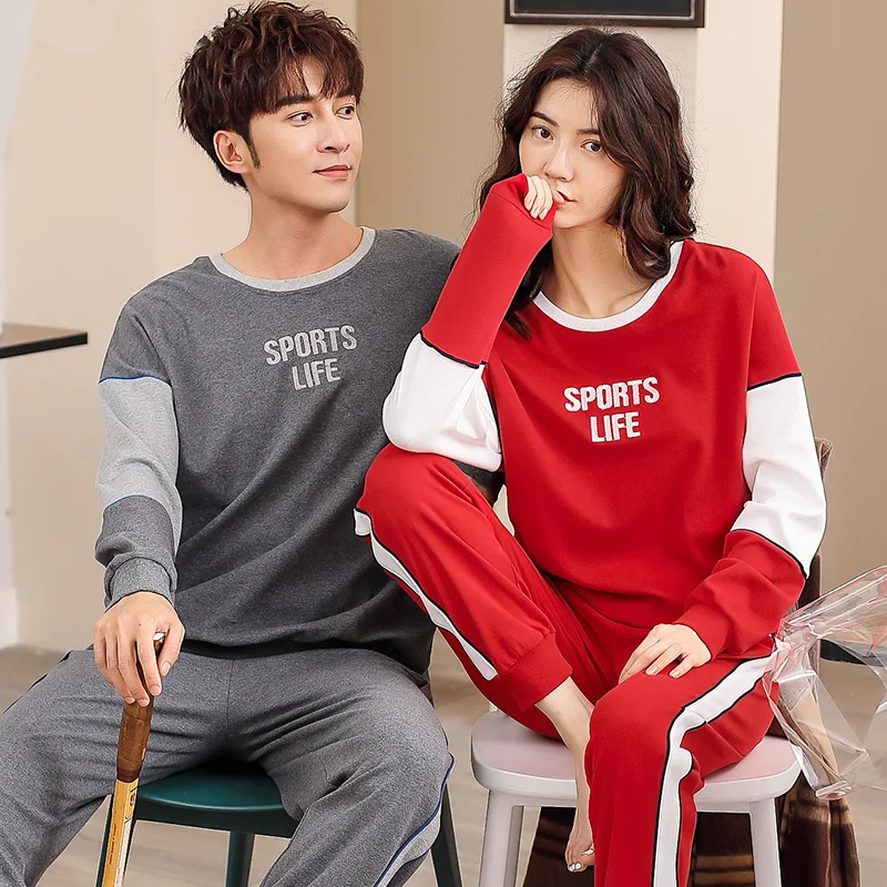 Домашний костюм для женщин и мужчин комплект нижнего белья пижама с длинными