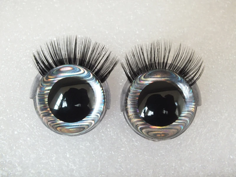 Juego de 20 ojos 3D de 20mm, Ojos de seguridad con pesta&ntilde;as, parpadeantes para Amigurumi, Animal de peluche de ganchillo, accesorios para mu&ntilde;ecas-3