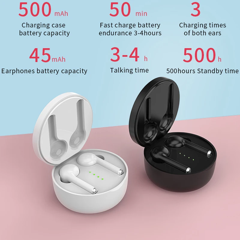 Bluetooth V5.0 сенсорным работы гарнитура наушники-вкладыши TWS True Беспроводной двойной
