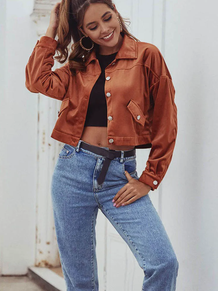 Женская джинсовая куртка свободного покроя Повседневная Верхняя одежда с