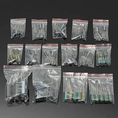 

120pcs/lot 15 value Electrolytic Capacitors 50V 1uF-2200uF Sample Kit Radial Electrolytic Capacitor Assortment Set 2.2UF 4.7UF