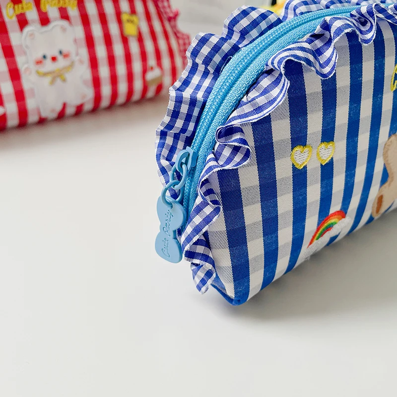 Милые Носки с рисунком медведя из мультика плотной ткани в шотландскую клетку