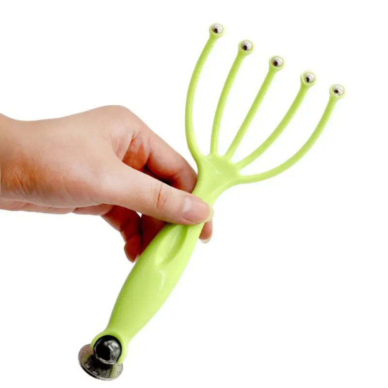 

1pc Massager Hair Held SPA Scalp Neck Stress Relief Reduce Stress Five Finger Head Massager Steel Ball Head Massage Relaxation