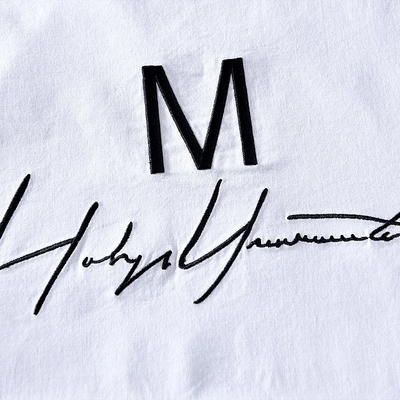 Футболка мужская с вышивкой модная тенниска из хлопка и льна брендовая майка