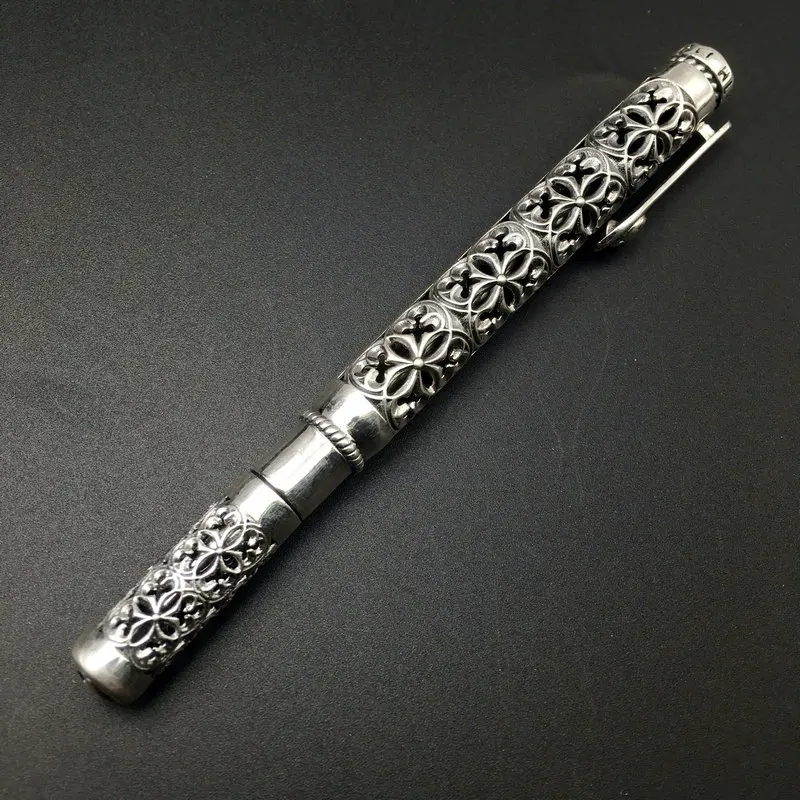 Однотонный серебряный кулон в виде перьевой ручки для мужчин Серебро S925 пробы