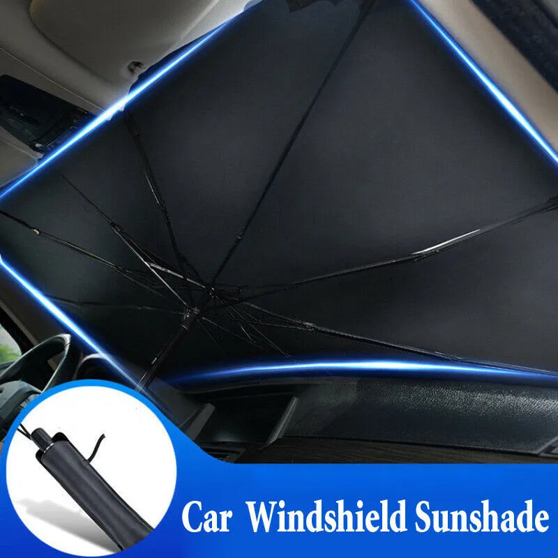 

Sunshield Car Windshield Parasol Umbrella Design Universal 1PC Black With Silver Coating Heat Insulation