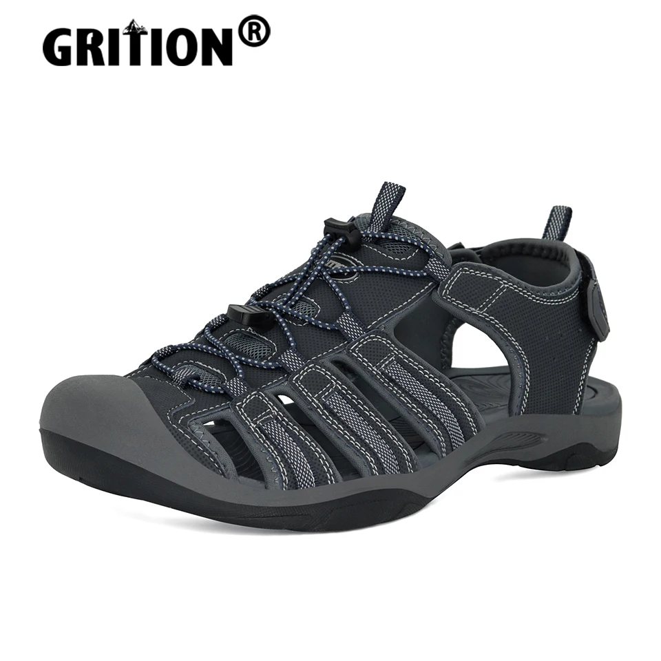 Сандалии GRITION мужские с резиновой подошвой уличная пляжная обувь дышащие легкие