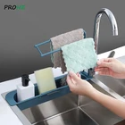 Кухонная телескопическая полка для раковины, органайзер для раковины, держатель для мыльной губки, сливная стойка для раковины, корзина для хранения, кухонные аксессуары