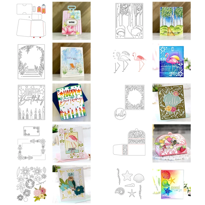 Рамки прямоугольная карта металлические штампы чемодан цветы для сделай сам