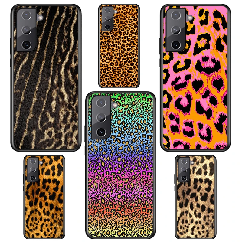 

Fashion Leopard For Samsung Galaxy S22 S21 S20 FE Ultra Pro Lite S10 5G S10E S9 S8 S7 S6 Edge Plus Black Phone Case