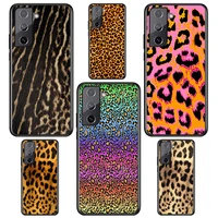 fashion leopard for samsung galaxy s22 s21 s20 fe ultra pro lite s10 5g s10e s9 s8 s7 s6 edge plus black phone case