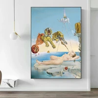 salvador dali tiger elephant naked woman oil painting art canvas posters and prints wall art pictures for living room decor