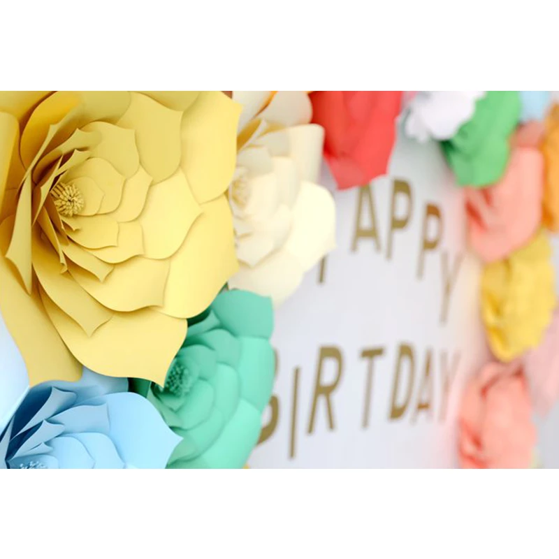 DIY Искусственные бумажные цветы ручной работы Красочные лепестки День рождения