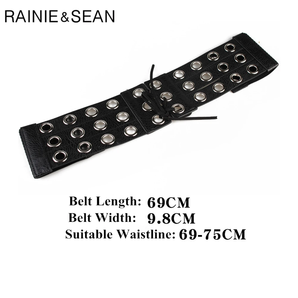 Рейни Шон в стиле панк рок черные широкие кожаные аксессуары для женщин