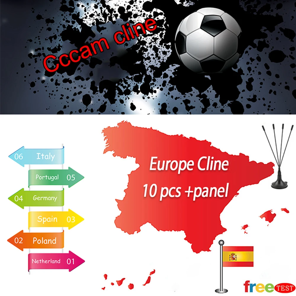 Самый стабильный Cccam cline 1 год для Испании Европа CCCAM DVB-S2 Европа cline бесплатно Sat V8 V7