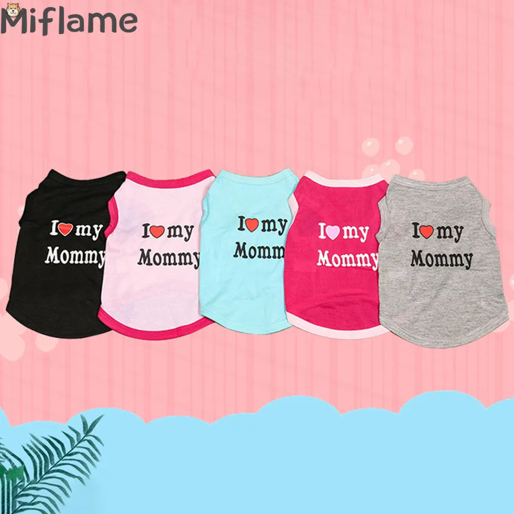 Miflame Я люблю мамочку и собак Футболка Vests летняя одежда с принтом в виде для